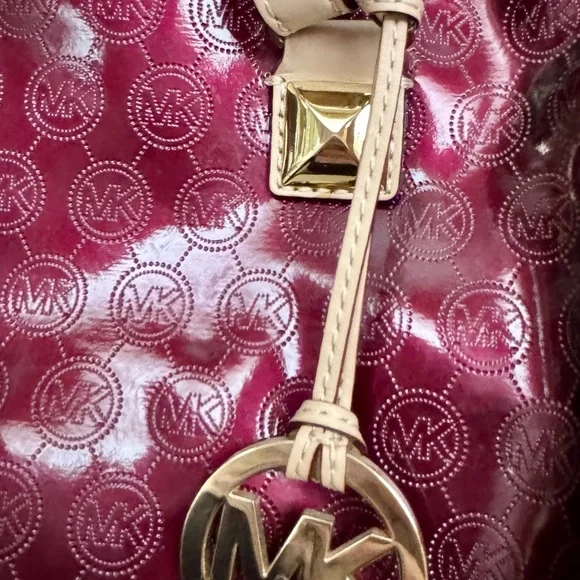 Michael Kors Deep Red Patent Leather Satchel - Picture 9 of 16